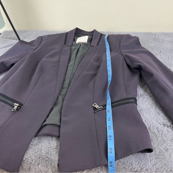 Rebecca Taylor Open Front Silk Blend Peplum Blazer with Zipper Waist Details - Picture 16 of 16